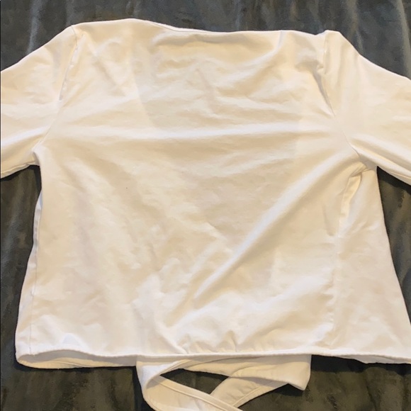 White long sleeve wrap top - Picture 2 of 4